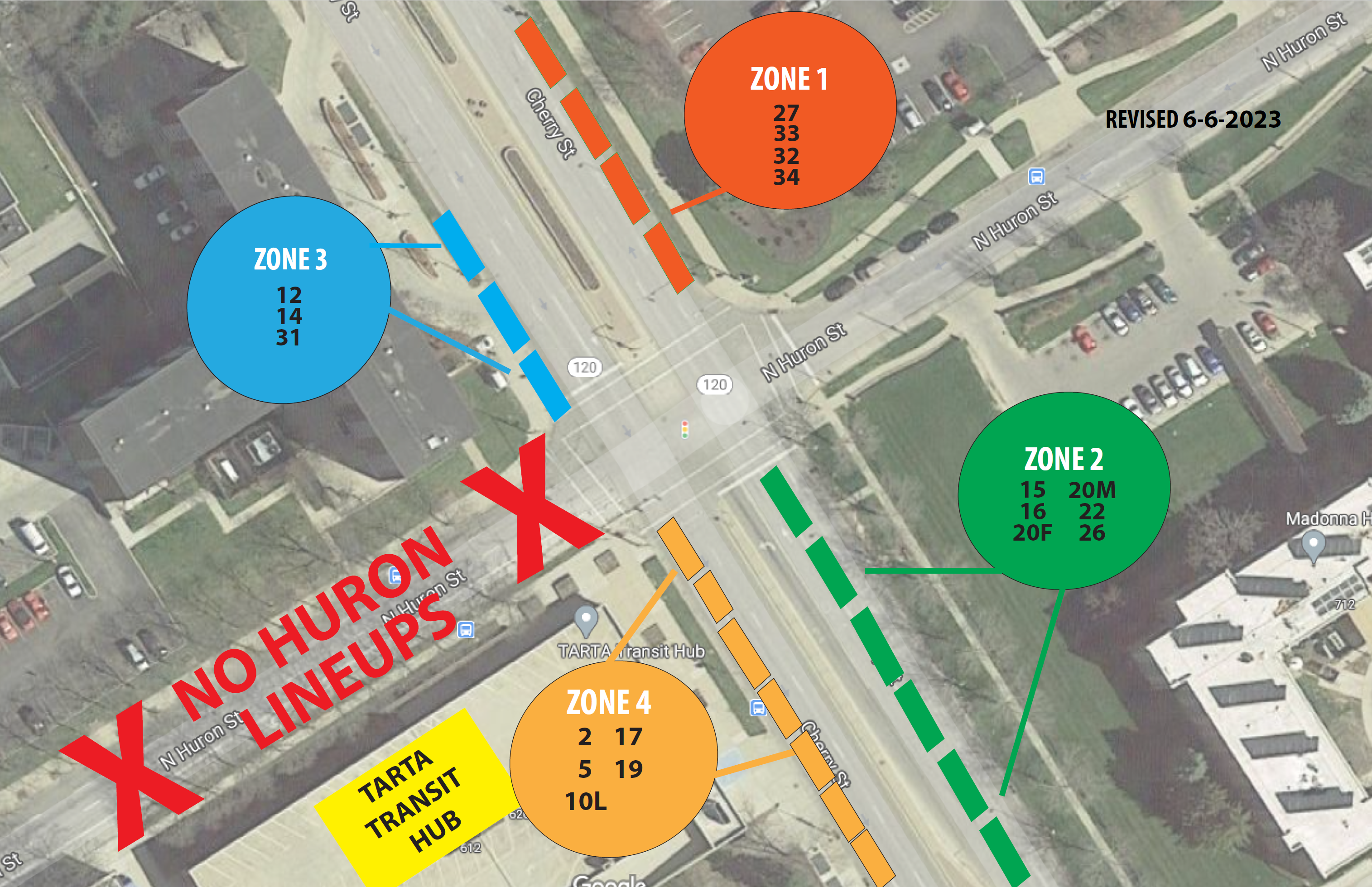 Alternative Bus Lineup at TARTA's Transit Hub