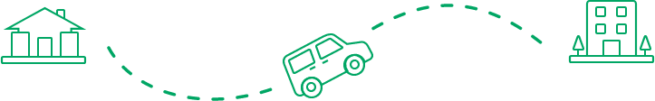 Catching a ride from home to work using vanpool